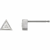 Triangle Bezel Set Earring with Bearing