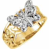 Two Tone Butterfly Ring
