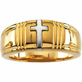 Two Tone Cross Ring