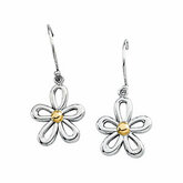 Two Tone Flower Dangle Earring