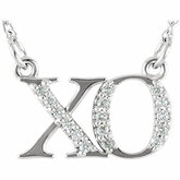 "XO" Diamantový Náhrdelník alebo Center Mounting