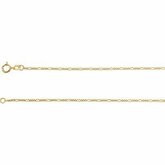Ch1098 / Biele zlato 14Kt / 17,8cm (7 In) / Vyleštený / Concave Figaro Chain Bracelet With Spring Ring