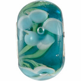 KeraÂ® Blue Turquoise Flower Glass Bead