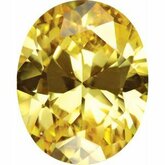 Oval Lab Created Yellow Cubic Zirconia