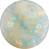 Round Genuine White Opal