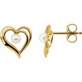 Akoya Cultured Pearl Heart Earrings