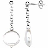 Freshwater Cultured Coin Pearl Earrings