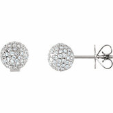 1 1/6CT spolu Diamond Pave Ball Earrings