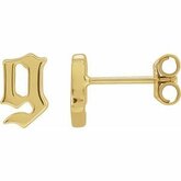 Single Gothic Initial Earring