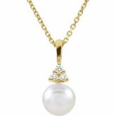 Akoya Cultured Pearl & Diamantový Náhrdelník