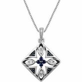 Decorative Sapphire & Diamantový Náhrdelník