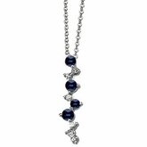 Genuine Blue Sapphire & Diamond Necklace