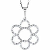 3/8CT spolu Diamond Flower 16"náhrdelník