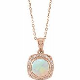 Cabochon Halo-Style Necklace or Pendant