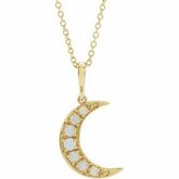 Cabochon Crescent Moon Necklace or Pendant