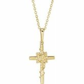 Floral Cross Necklace or Pendant