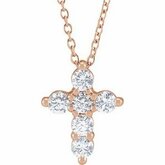 Lab-Grown Diamond Cross Necklace