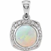 Cabochon Halo-Style Necklace or Pendant