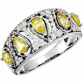 Yellow Sapphire & Diamond Ring