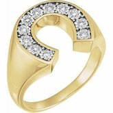 Men's Diamond Horseshoe Ring
