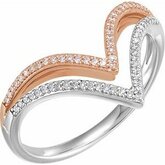 Accented "V" Ring