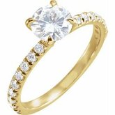 Charles & Colvard Moissanite® & Diamantový Zásnubný prsteň s postrannými kameňmi