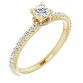 Charles & Colvard Moissanite® & Diamantový Zásnubný prsteň s postrannými kameňmi