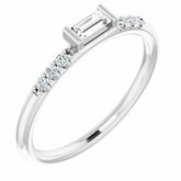 Charles & Colvard Moissanite® & Diamond Accented Stackable Accented Ring