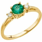 Emerald & .08CT spolu Diamond Ring