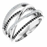1/2CT spolu Black & White Diamond Ring