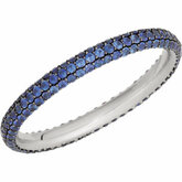 Blue Sapphire Eternity Pave Band
