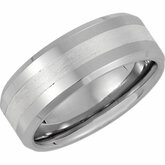 Cobalt 8mm Band with Sterling Silver Inlay