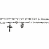 86353 / Sterling Silver / Silver Bead Rosary Bracelet