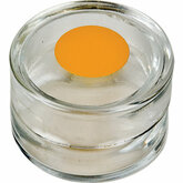 Glass Container with Yellow Marked Lid
